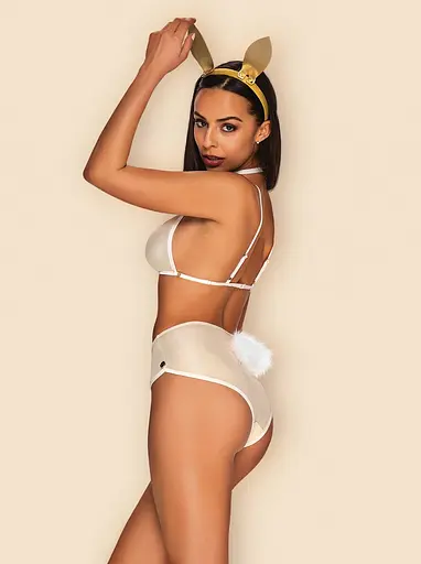 Еротичний костюм Obsessive Neo Goldes L/XL білий - фото 4