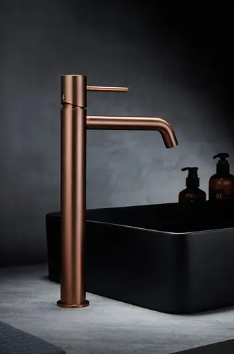 Смеситель для умывальника Imex Monza высокий PVD матовое розовое золото BDM039-3ORC Теплый закат - фото 3