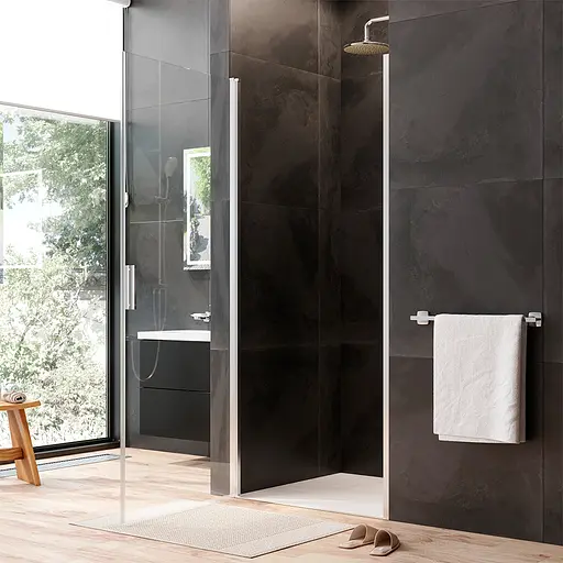 Душові двері AM.PM Gem 90x195 см скло прозоре хром матовий W90UG-090-1P-195MT, прозорий, хром матовий - фото 5