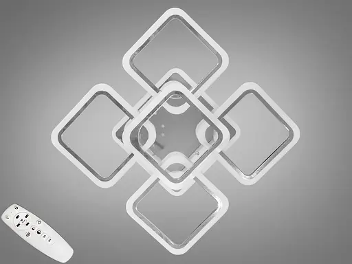 LED люстра під стелю з пультом, диммером і підсвіткою, хром, 120W - фото 1