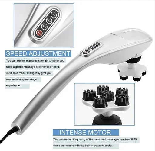 Ручний масажер 701-В для шиї, спини і тіла (5 насадок) - фото 9
