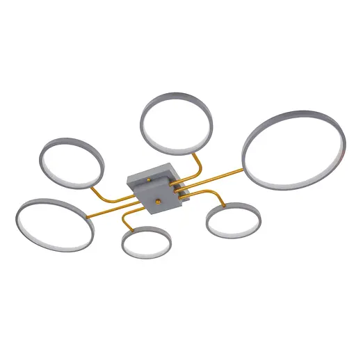 Люстра стельова Brille в зал LED 40W WW+NW+CW GY (BR-01 640C/6)