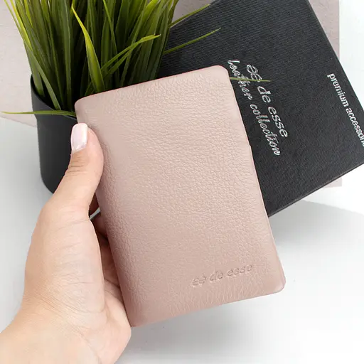 Гаманець жіночий шкіряний De Esse LC14288-GD25 маленький на магніті пудровий - фото 1