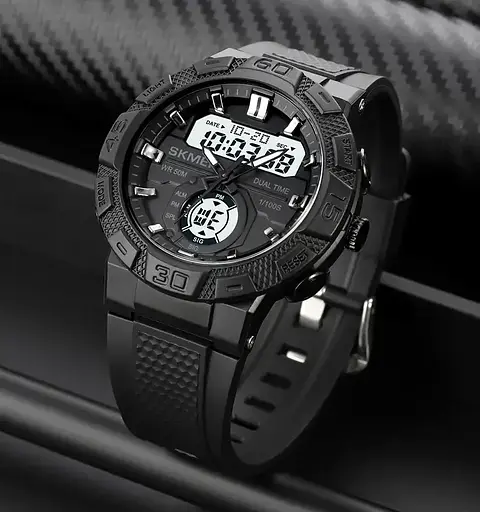 Чоловічий спортивний годинник Skmei 1881 (Чорний з білим) - фото 5