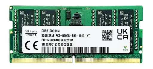 Оперативная память SK Hynix 32GB SODIMM DDR5 5600MHz (HMCG88AGBSA092N) Б/У - фото 1