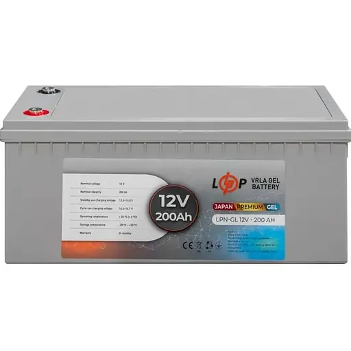 Акумулятор LogicPower GEL 12V/200Ah/2400Wh (13720) [109854] - фото 2