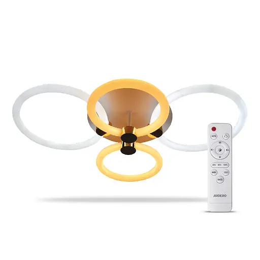 Світлодіодна накладна люстра Ardero AL6134-1ARD FELICITY GOLD 76Вт білий срібло - фото 1