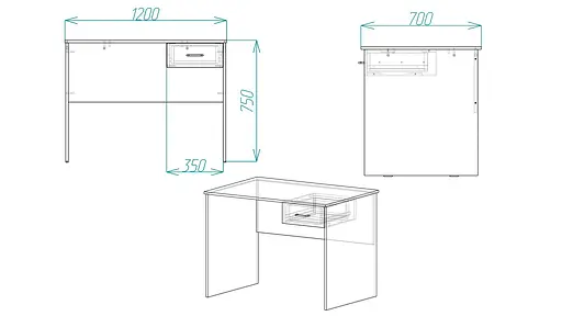 Стіл комп'ютерний Бад Ferrum-decor 750x1200x700 ДСП Біле 16 мм (FRD-104776) - фото 3