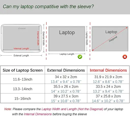 Чохол для ноутбука Aucase 15-16 дюймів, сумісний з MacBook Pro 16''/ Pro 15'' (2017), HUAWEI Matebook D16, водовідштовхуючий - фото 7