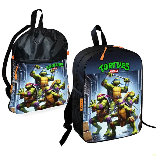 Шкільний рюкзак дитячий Черепашки-ніндзя + Сумка для взуття спортивної форми рюкзак-мішок для хлопчика (01778)