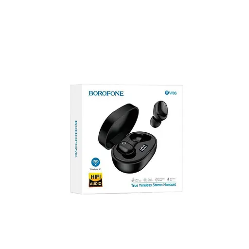 Наушники Borofone Manner true wireless BT headset BW06 BT5.1, 30/300mAh, 4h - фото 2