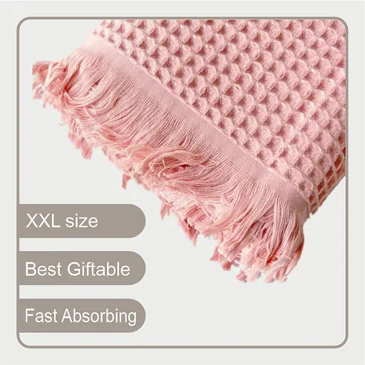 Вафельное полотенце Lovely Svi - хлопок- для ванной, отелей, спа - XXL 90х180 см -Розовый (402421) - фото 2