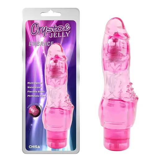 Вібратор Crystal Jelly Embrace 19 см рожевий - фото 2