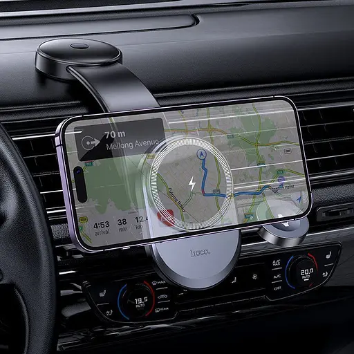 Автотримач із бездротовою зарядкою Hoco HW28 Excelso 2-in-1 Black/Gray (630566) [151327] - фото 9