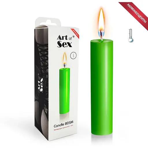 Зелена воскова свічка Art of Sex Size M 15 см - фото 2