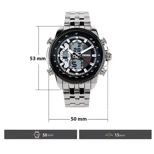 Наручные кварцевые спортивные часы Skmei 0993 Серебристый - фото 6