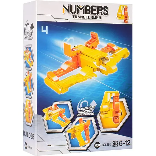 Детский конструктор Bambi M38-B0819 цифра-транспорт Цифра 4 - фото 1