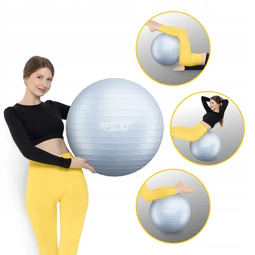 М'яч для фітнесу (фітбол) 4FIZJO 55 см Anti-Burst Grey (P-5905973404747) - фото 10