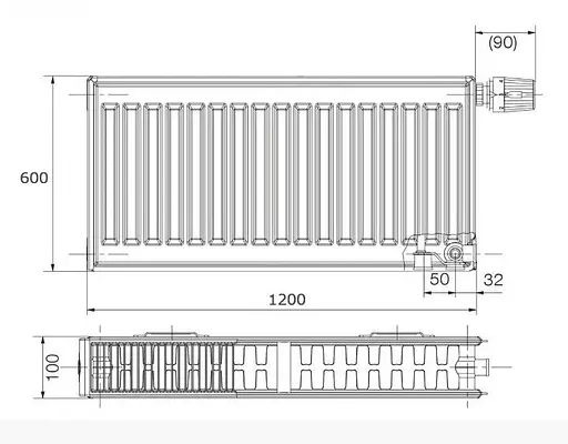 Радіатор сталевий Korado 22VK 600x1200 мм нижнє підключення Білий 30412 - фото 2