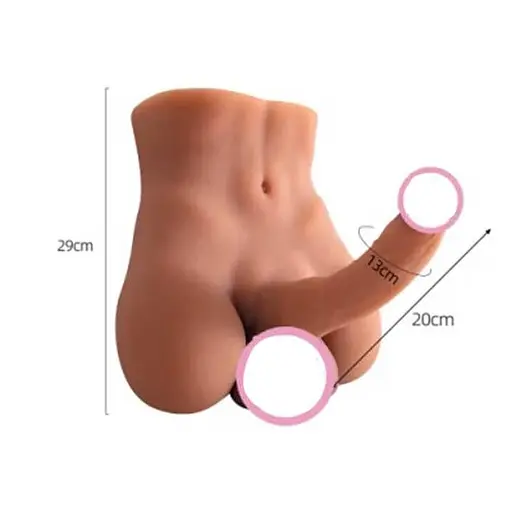 Секс-лялька для жінок чоловічий торс з пенісом ТПЕ тілесного кольору - фото 3