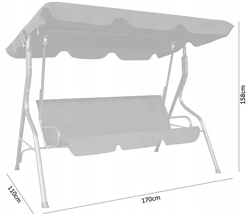 Садовая качель Garden Line Vip grey 170 x 110 x 153 см - фото 6
