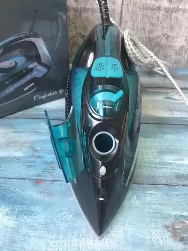 Гладильный паровой утюг Rainberg RB-6310 с керамическим покрытием подошвы 3200Вт Голубой с черным - фото 5