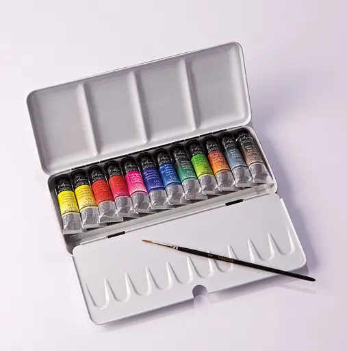 Набір акварельних фарб Sennelier L'Aquarelle, 12 туб по 10 мл, металевий пенал-палітра