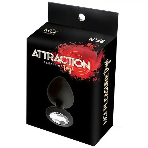 Анальна пробка з кристалом Mai Attraction Toys №48 Black - фото 3