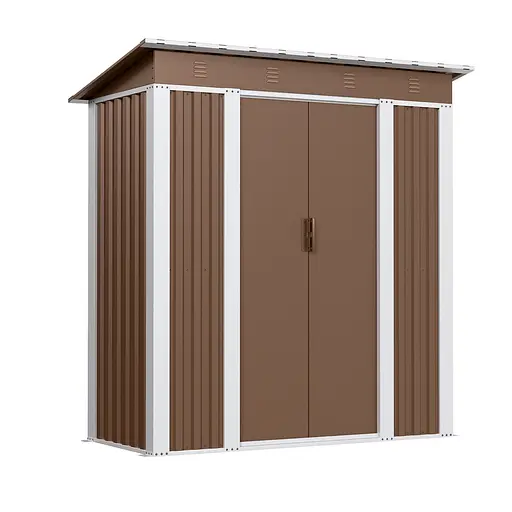 Хозблок-сарай металлический SS-01 с односкатной крышей 1850х1800х900 мм Коричневый - фото 4