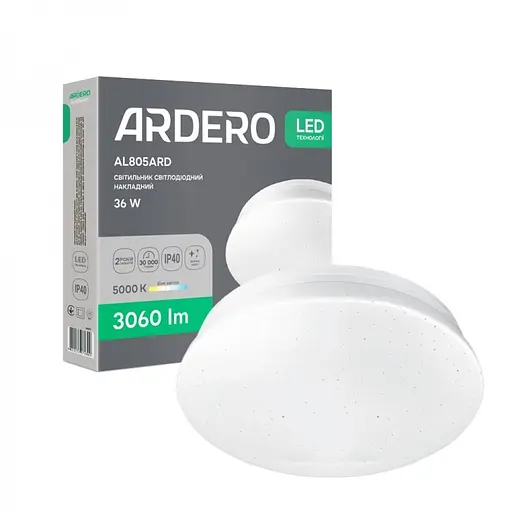Светильник светодиодный Ardero AL805ARD накладной 36W 5000K (80296) - фото 2