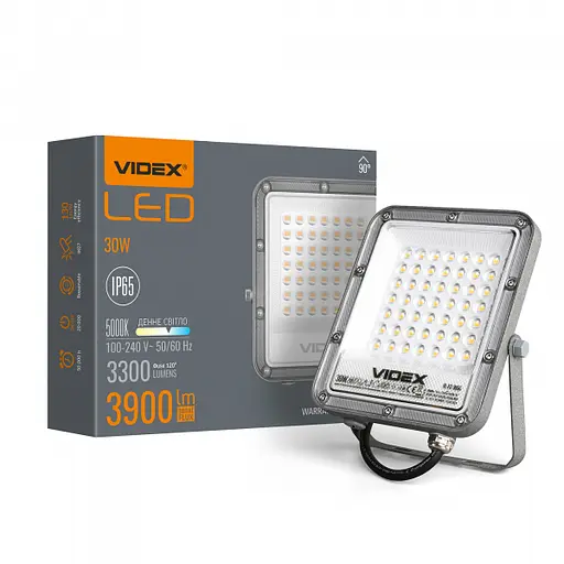 LED прожектор PREMIUM VIDEX F2 30W 5000K - фото 1
