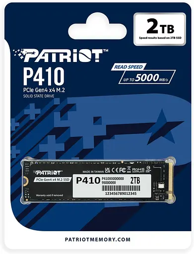 Накопитель SSD Patriot m.2 NVMe 2Tb P410 PCIe 4.0x4 (P410P2TBM28H) - фото 3