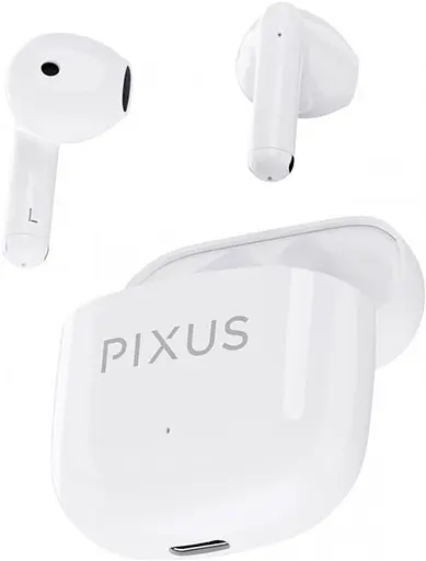 Бездротові навушники Pixus Muse, TWS, BT5.3, 37mAh, 320mAh, 5h, white UA UCRF - фото 2