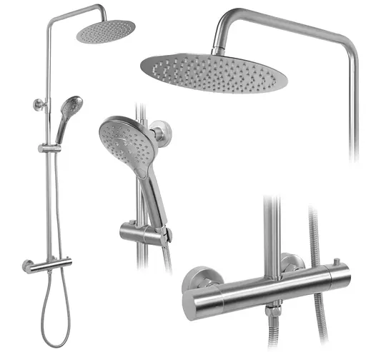 Душовя система Rea Vincent з термостатом nikiel brushed REA-P6603, Нікель - фото 7