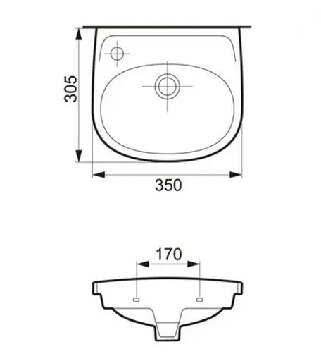 Умивальник меблевий Cersanit Eko 35 см з отвором ліворуч Білий K07-002-L 30412 - фото 4