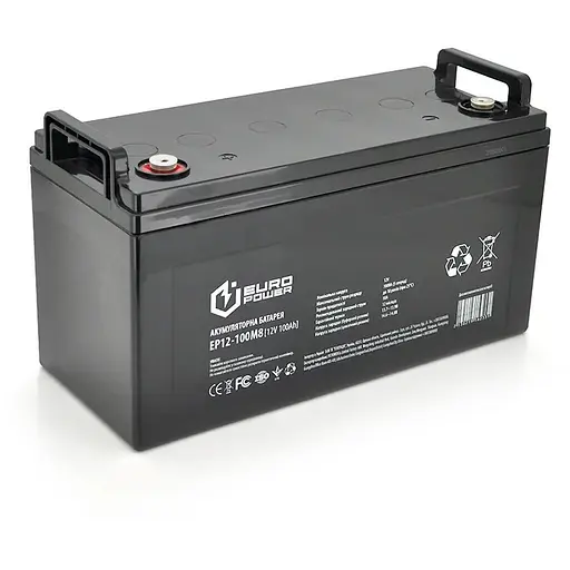 Аккумуляторная батарея EUROPOWER AGM EP12-100M8 12 V 100 Ah (329 х 172 х 218) Black Q1
