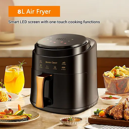 Мультипіч Air Silver Crest 8 л безмасляна XXL Air Fryer потужністю 2400 Вт із технологією Rapid Air - фото 5