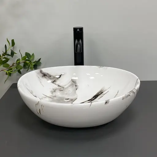 Умивальник VBI Parma carrara glossy накладний VBI-011025, Мармур - фото 3