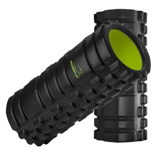 Масажний ролик (роллер) PowerPlay 4025 Massage Roller Чорно-зелений (33x15 см) (PP_4025_Black_Green) - фото 2