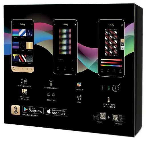 Twinkly Smart LED Гірлянда Twinkly Curtain RGBW 210, Gen II, IP44, 1.45м*2.1м, кабель прозорий - фото 2