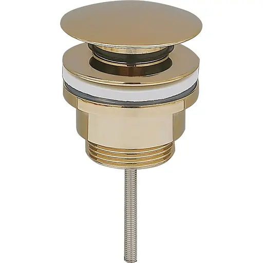 Донний клапан для раковини VBI brushed gold click-clack універсальний VBI-059000BG, Золотий - фото 1