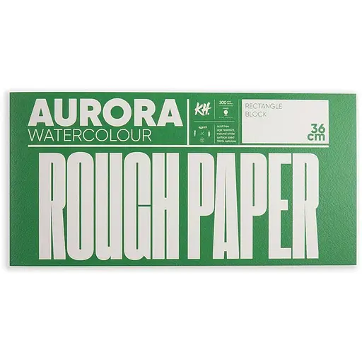 Склейка-блок для акварели Watercolour 18х36см 300г/м2 20 л Rough (проклейка 4 стороны) крупное зерно Aurora