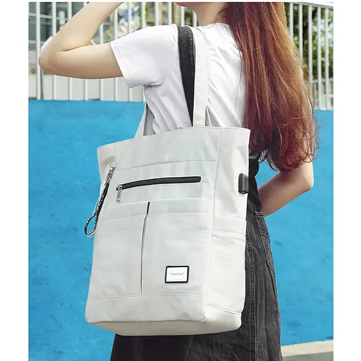 Міський стильний жіночий сумка-рюкзак Tigernu T-S8632 14.6 л з відсіком для ноутбука до 15.6" та USB White (18193) - фото 7