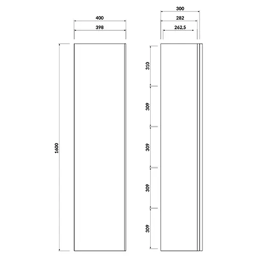 Пенал підвісний Cersanit Virgo 40 см білий S522-033, Білий - фото 2