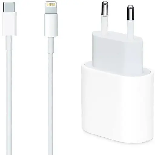 Мережевий зарядний пристрій Apple 18W USB-C Power Adapter A1692 PD 3A + кабель TYPE-C - LIGHTNING - фото 1