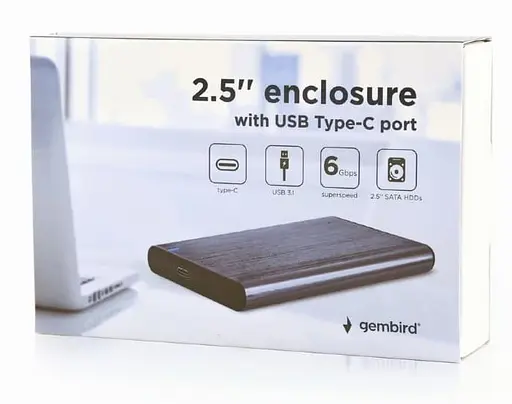 Внешний карман Gembird 2.5" SATA Type-C USB3.1 Grey (EE2-U3S-6-GR) - фото 4