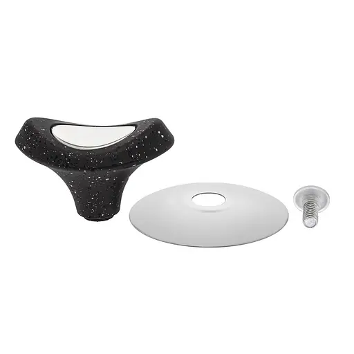 Ручка для кришки каструлі сковороди овальна керамічна із залізною вставкою, Kitchen Master Чорний 85613 - фото 4