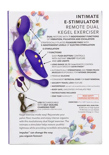 Вагінальні кульки CalExotics E-stim Dual Kegel Exerciser, 19.7 см, фіолетовий - фото 4