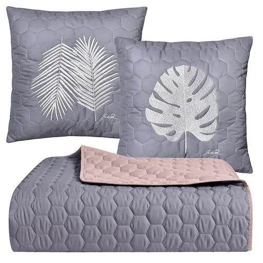 Покрывало на кровать Ideia с декортивными подушками серое 220х240 см (8000036018)