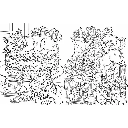 Велика книга розмальовок Коти та собаки 1736021, 64 сторінки - фото 2